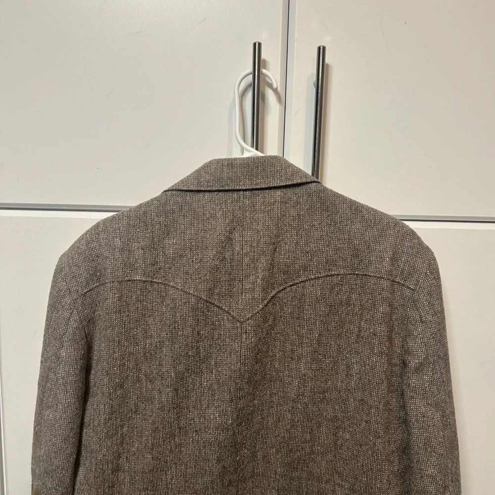 Vintage Panhandle Slim Mens 44L Brown Tweed Western Blazer Elbow Patch Made USA